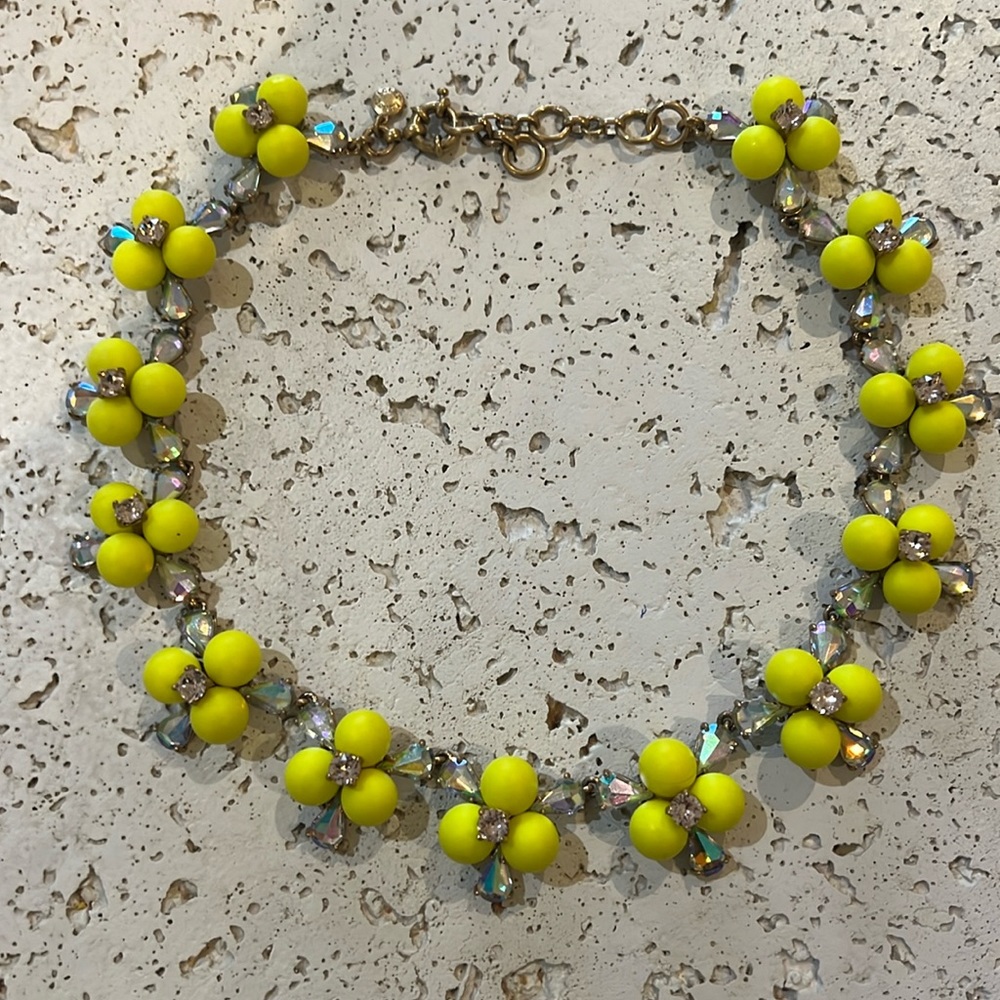 J. Crew small pop neon yellow flower necklace.